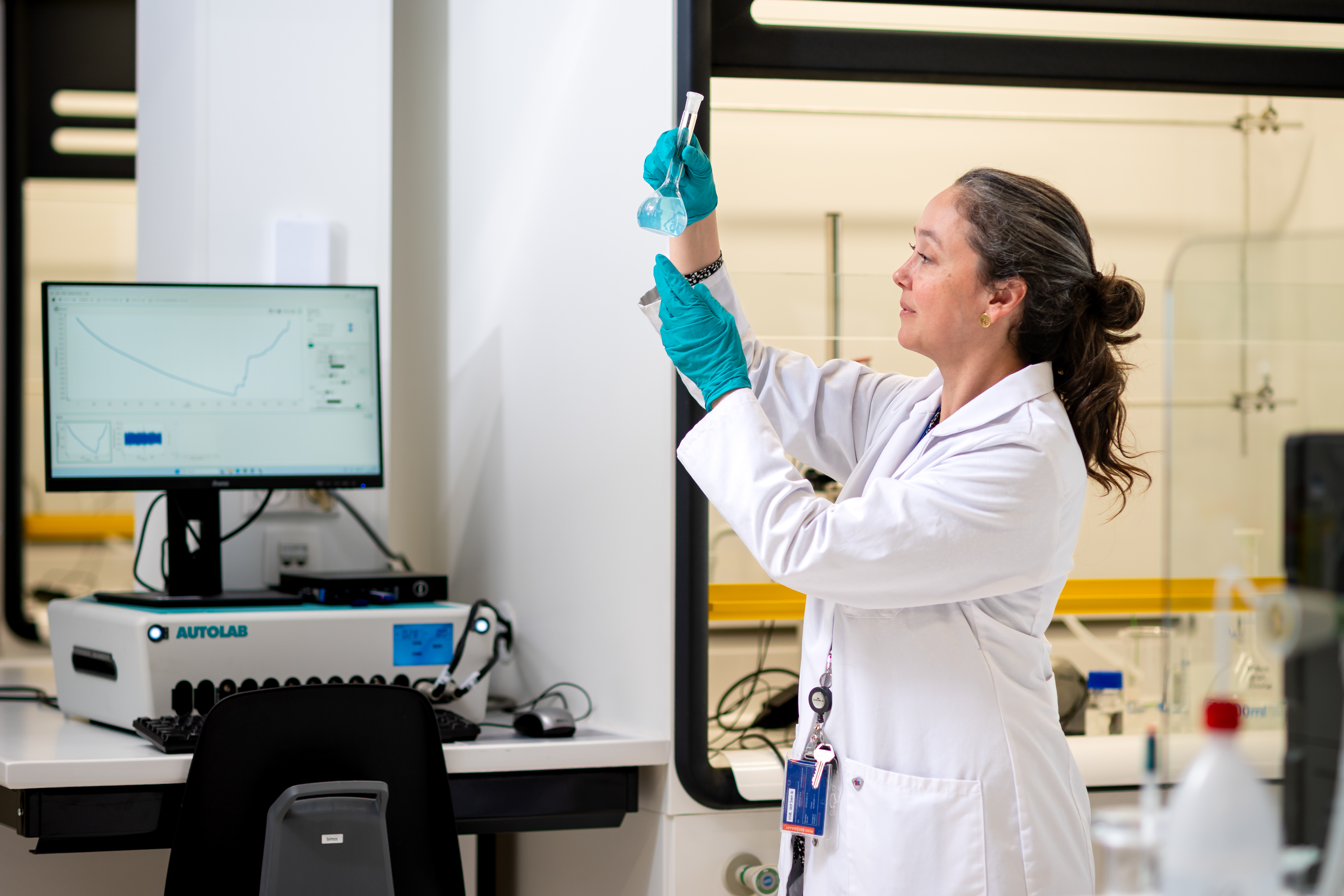 Researcher at work in lab