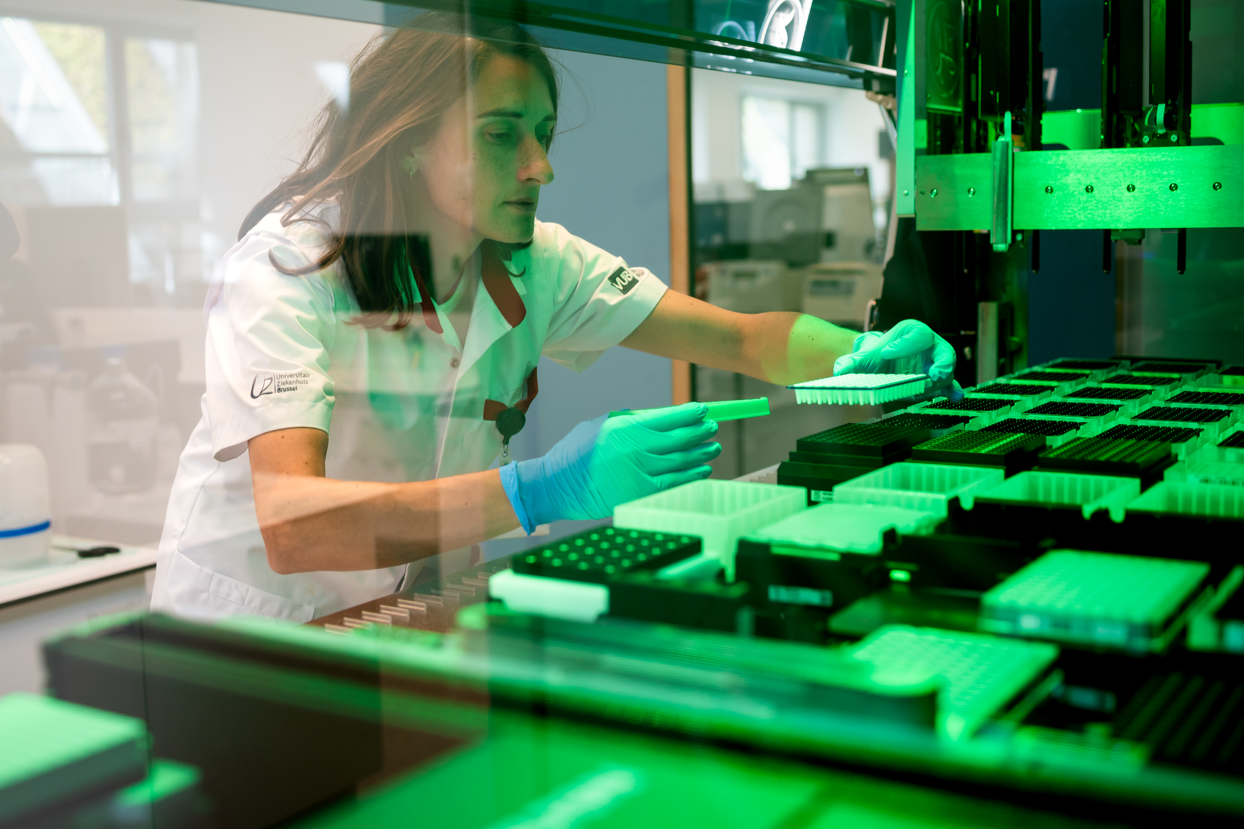 Researcher at work in BRIGHTcore lab