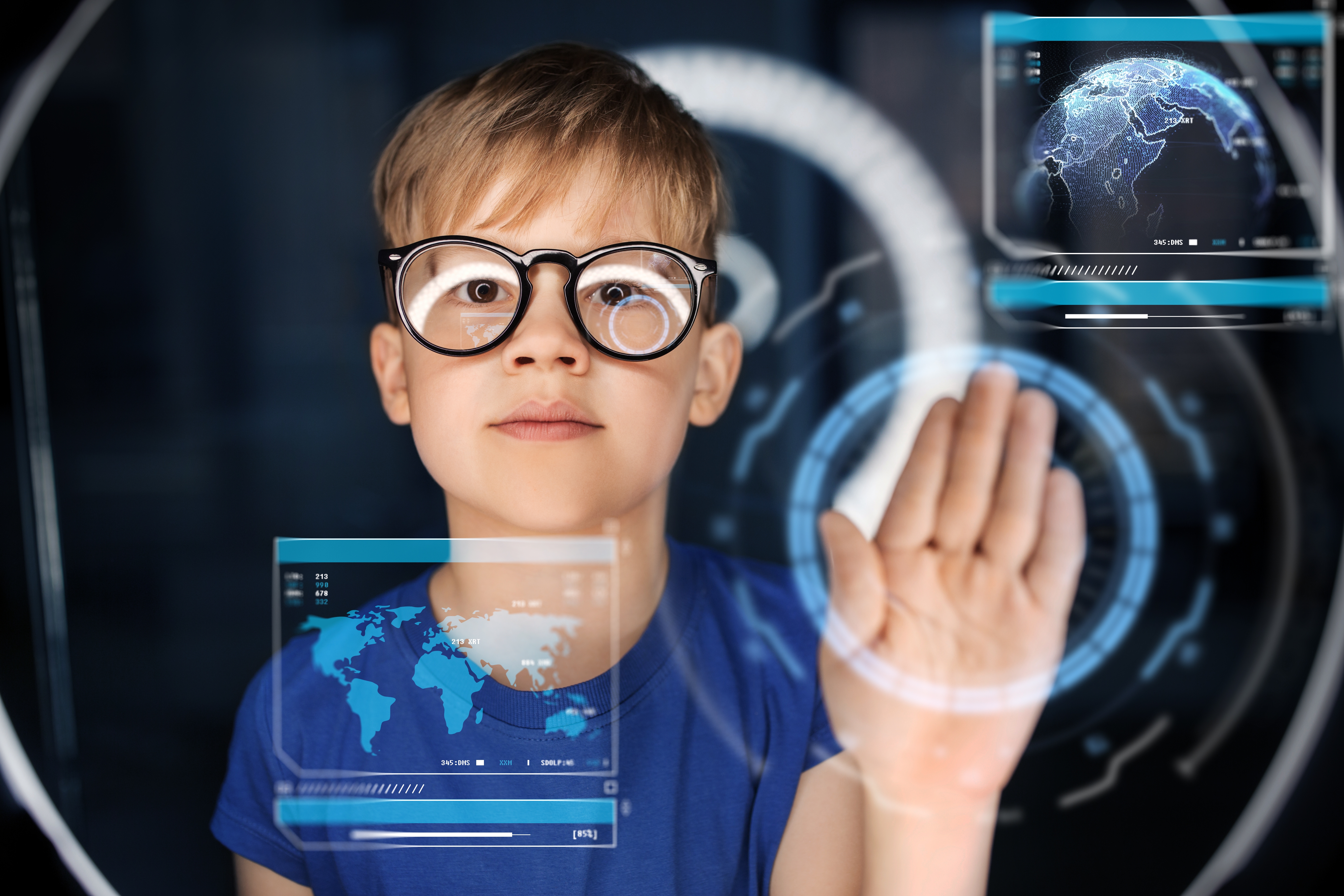 Child with technology